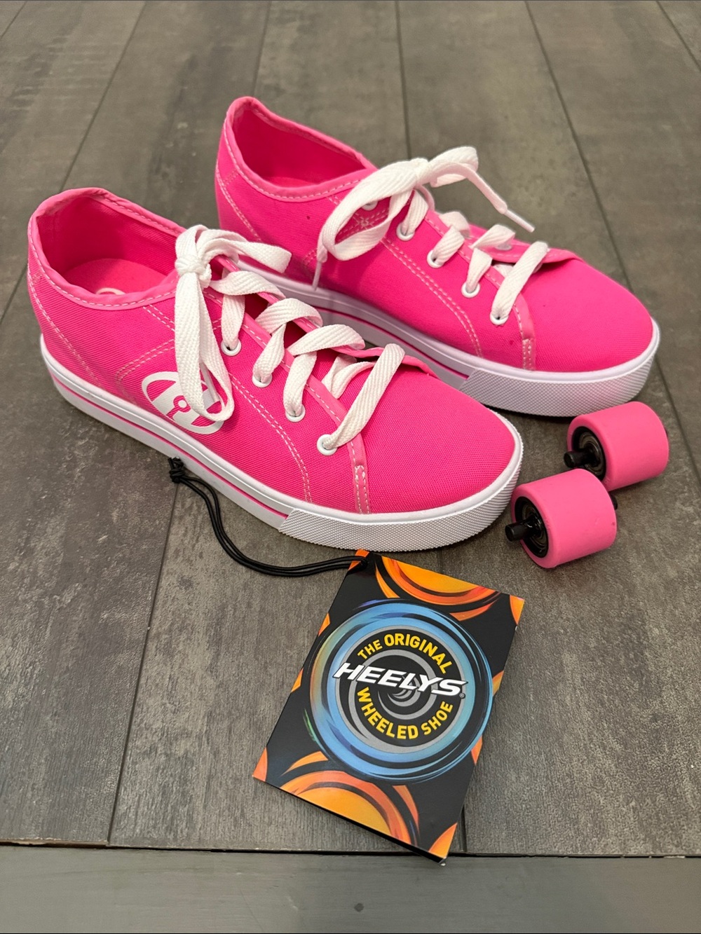 Heelys Hot Pink Canvas Lace-Up Wheeled Sneakers